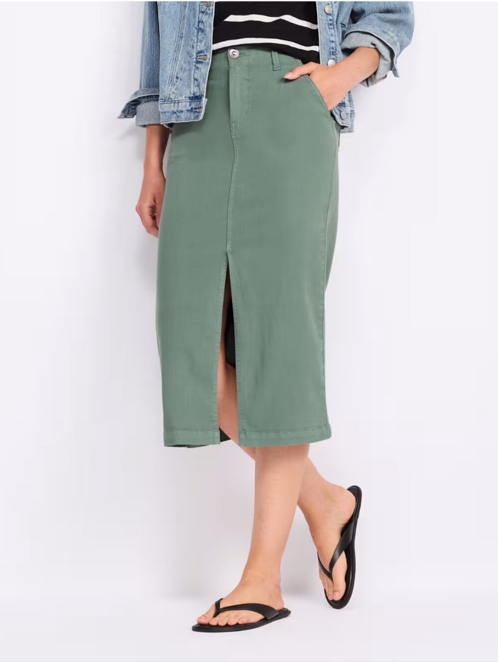 Market & Spruce Prudence High Waisted Midi Skirt- 8